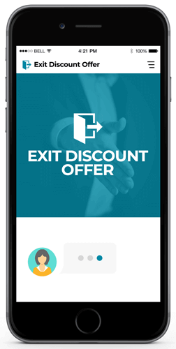 save sales when visitors try to leave